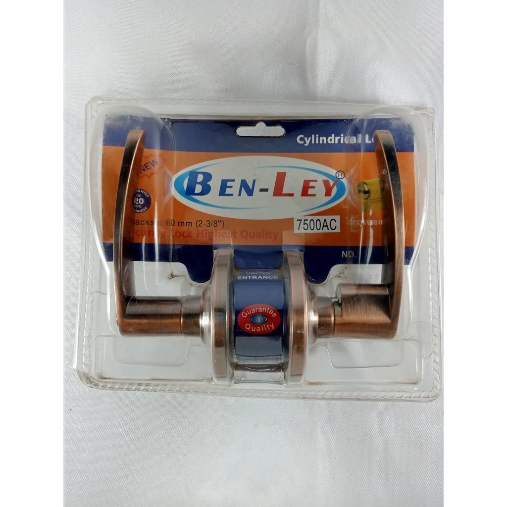 ลูกบิดก้านปิดใส่กุลแจทองเหลืองBEN LEY 7500AC (039946)