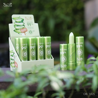 Obuse Moisture Lip Balm OB-1425 ลิปเจลว่านหาง Aloe vera 99% ลิปมันว่านหางแท่งสีเขียว