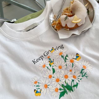 Live72# เสื้อคัตตอล มีหลายสี “Keep Growing” สไตล์เกาหลี Dream Big Tshirt โอเวอร์ไซน์ สาวอวบใส่ได้ พร้อมส่ง คอกลม ผ้านุ่ม