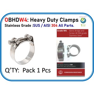 สแตนเลสรัดท่อแรงดันสูงเกรด SUS304  Heavy Duty Clamp ORBIT