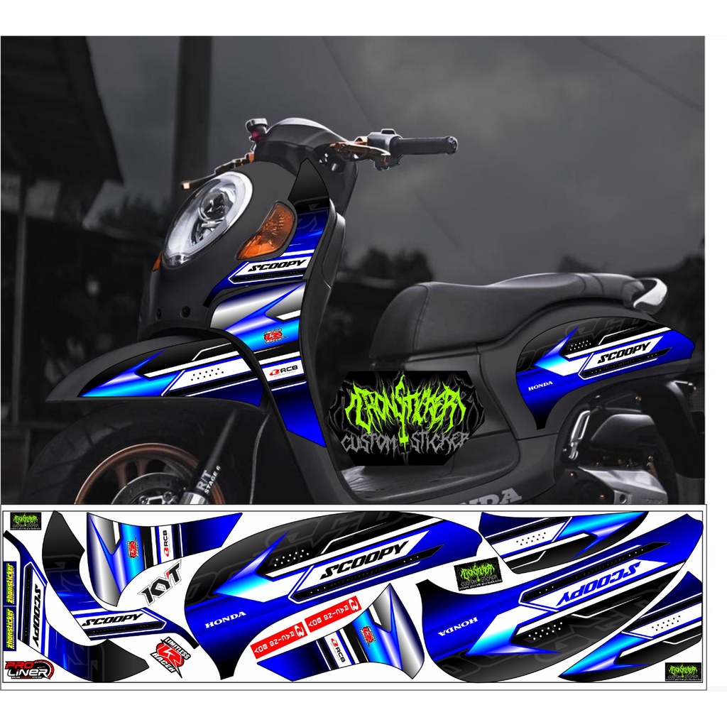 ดีไซน์ใหม่ 2022 SCOOPY สไตล์ใหม่ STRIPING SEMI DECAL LIS BODY