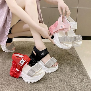 พร้อมส่ง!! รองเท้าส้นตึก รัดส้น สูง10.5cm size34-39 แดง36 ดำ37