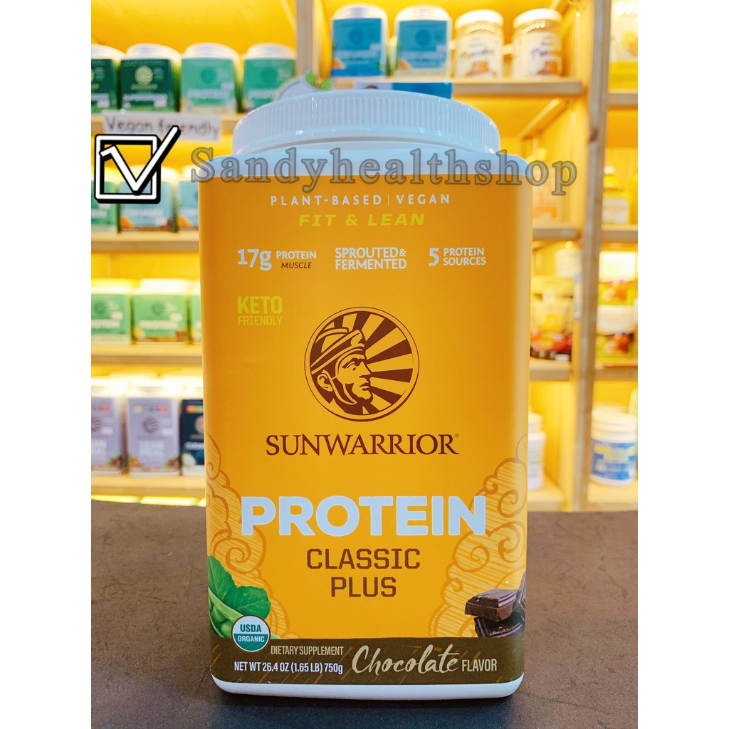 SunWarrior Classic Plus Protein (โปรตีนพืชออแกนิค) 750 g. (30 servings)