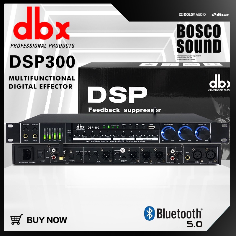 DBX DSP300 pre-stage ดิจิตอลเอฟเฟกต์ FBX ในตัว เอฟเฟคเสียงสะท้อน DSP ป้องกันการหอนด้วยปุ่มเดียวในตัว