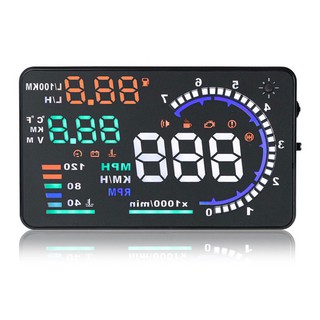 A8 5.5" Car HUD Head Up Display OBD II 2 Fuel Consumption Speed Warning System