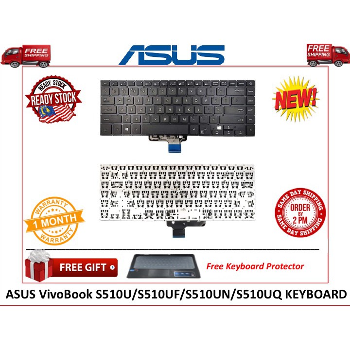 🎁 🎁Asus VivoBook A510U/F510U/K510U/S510U/S510UA/S510UR/X510/S15/S510UN แป้นพิมพ์แล็ปท็อป