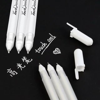 ปากกามาร์กเกอร์ กันน้ํา สีขาว ขนาด 0.8 มม. อุปกรณ์เครื่องเขียน สําหรับนักเรียน