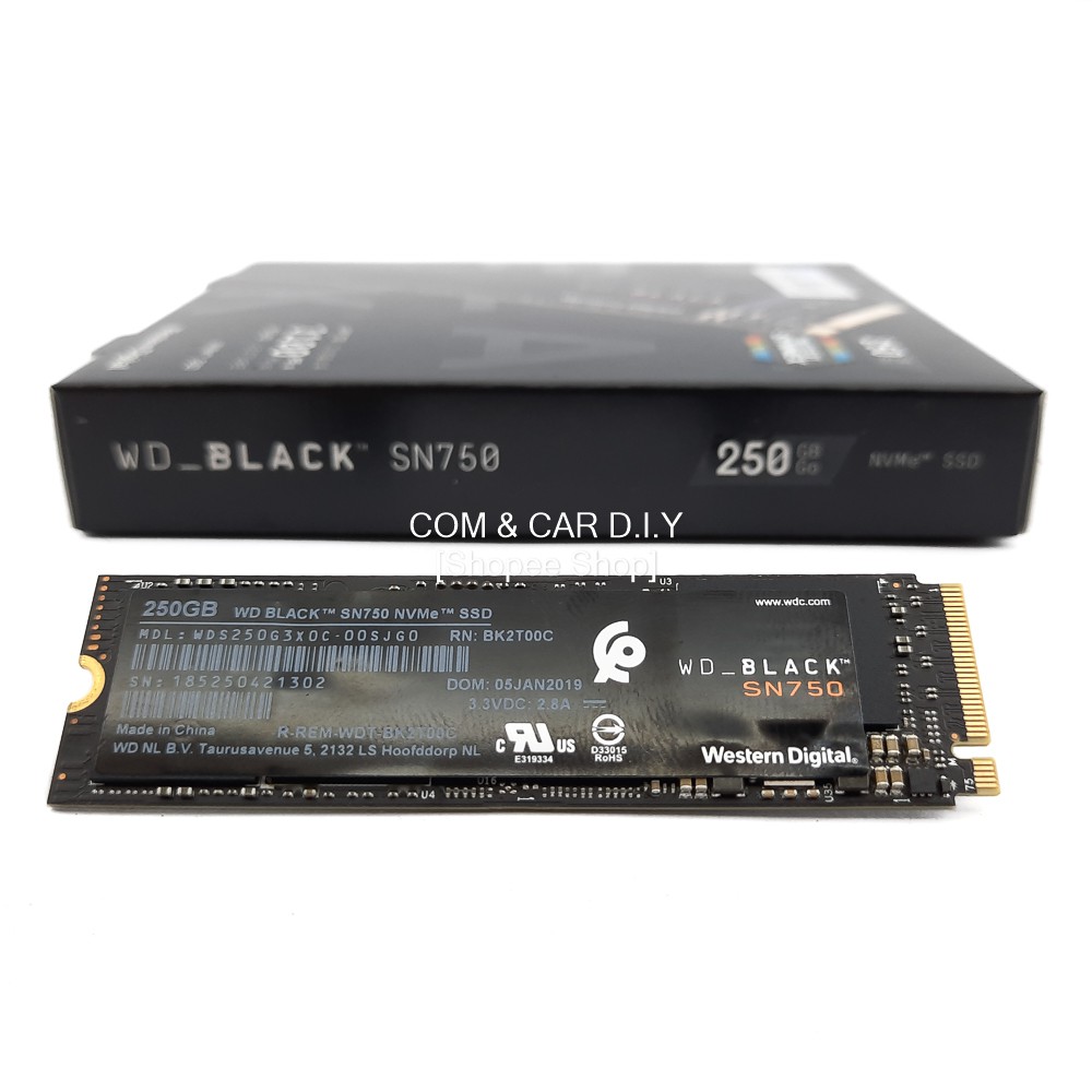 250 GB SSD M.2 PCIE WD BLACK SN750 (WDS250G3X0C) NVME