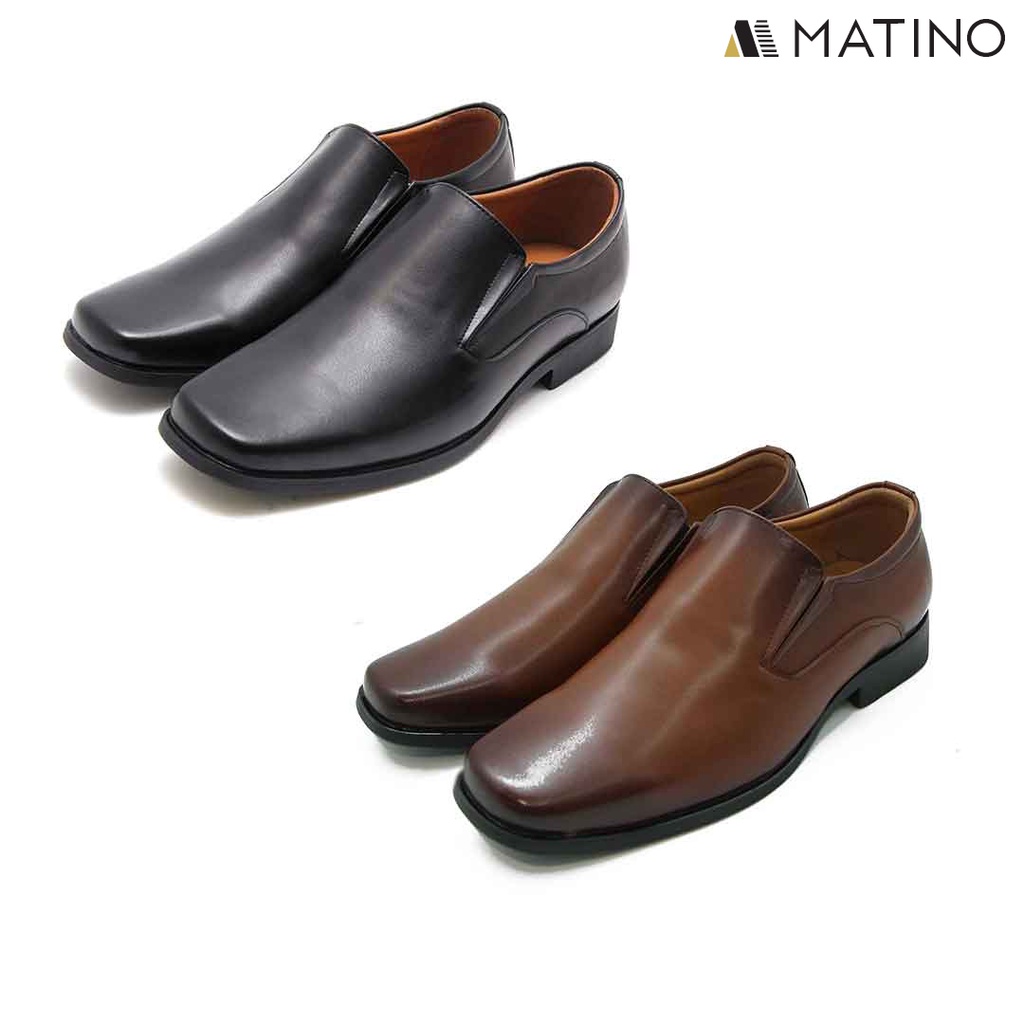 MATINO SHOES รองเท้าคัทชูหนังวีแกน รุ่น MC/B 5537 - BLACK/TAN