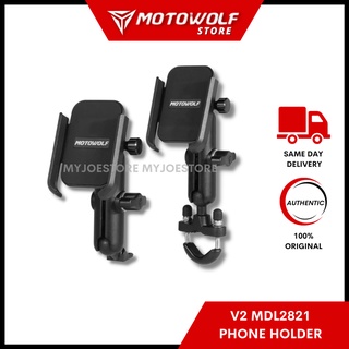 Motowolf V2 MDL2821 ที่วางโทรศัพท์มือถือ มอเตอร์ 360 GRAB LALMOVE ที่วางมือจับกระจกที่นั่ง ADV NVX AEROX YAMAHA HONDA Forza