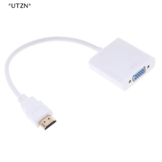 Utzn อะแดปเตอร์แปลง HDMI เป็น VGA HD 1080P สีขาว 1 ชิ้น