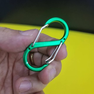 CARABINER ตัวS ขอเกี่ยวพวงกุญแจ รูปตัวS  อลูมิเนียมคลิปสปริงชุดล็อคสำหรับห้อยสิ่งของ  แขวนของแบบล๊อคได้รับนน. ได้ 50 กก.