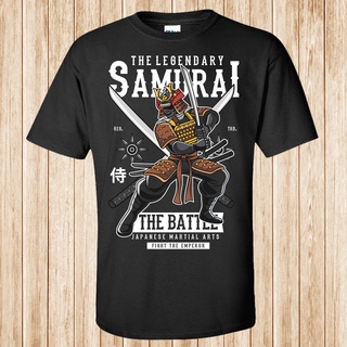 เสื้อยืดผ้าฝ้ายแท้ 100% พิมพ์ลาย Samurai fight ระบายอากาศ สําหรับผู้ชายสามารถปรับแต่งได้