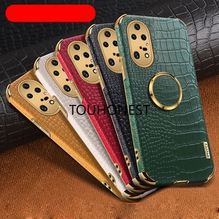 เคส Huawei P30 Pro เคส Huawei P50 Pro เคส Huawei P40 Pro Plus เคส Huawei P40 Lite Case Huawei Y7A Case Huawei Nova 4E Case Huawei Nova 9 Crocodile Pattern Leather Ring Phone Case ลายหนังจระเข้ แหวน เคสโทรศัพท์