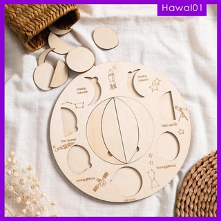 [Hawal] จิ๊กซอว์ Montessori Moon Phase ของเล่นเสริมการเรียนรู้ สําหรับเด็กก่อนวัยเรียน