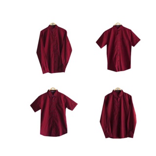 RED WINE OXFORD SHIRT เสื้อเชิ้ต สีแดง