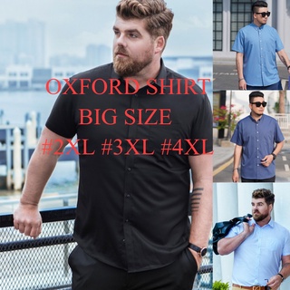 เสื้อคนอ้วน ไซส์ใหญ่  Big size  เสื้อเชิ้ตคอปกแขนสั้นคนอ้วน ไซต์คนอ้วน 2XL-4XL ผ้า OXFORD คุ้มค่า คุ้มราคา