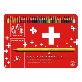 Caran d’ache(คารันดาช) Swisscolor สีไม้ระบายน้ำเกรดเริ่มต้น 30 สี กล่องโลหะ #1285.730