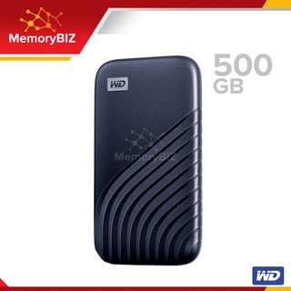 WD My Passport SSD 500 GB ฮาร์ดดิสก์พกพา Type-C, USB 3.0 (WDBAGF5000ABL-WESN) Blue สีน้ำเงิน อ่าน1050MB/s ประกัน Synnex