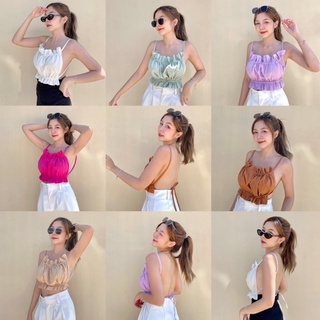 Luna mini topเสื้อผ้าแฟชั่น เสื้อสายเดี่ยวแนวเกาะอก โชว์หลังสวยๆ เหมาะกับหน้าร้อน ซัมเมอร์