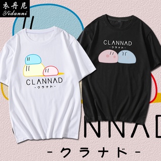 T-shirt  เสื้อยืดแขนสั้น ผ้าฝ้ายแท้ พิมพ์ลายอนิเมะ Dumpling Big Family CLANNAD สําหรับผู้ชาย และผู้หญิง และนักเรียนS-5XL