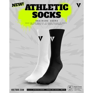 VOLT ถุงเท้ากีฬา ถุงเท้าวิ่ง รุ่น TORQUE 001 V TRAINING SOCKS สีดำ TQ-0223 สำหรับออกกำลังกาย ฟิตเนส