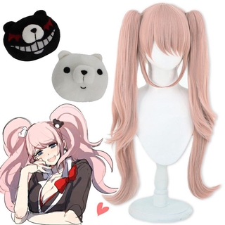 COD!!!วิกผมคอสเพลย์ Anime Danganronpa enoshima junko Cosplay สีชมพู