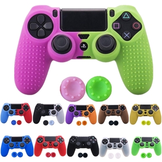 PLAY STATION เคสซิลิโคนกันลื่นสําหรับ Play Station 4 Dualshock 4 Ps 4 Pro Slim Controller + 2 Thumb Grips