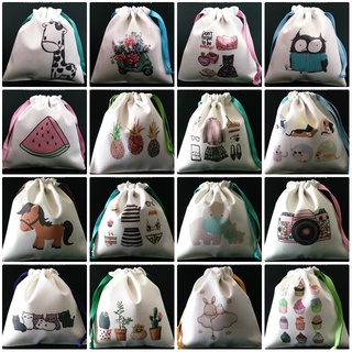 กระเป๋าผ้า ถุงผ้า กระเป๋าสกรีน กระเป๋าลายการ์ตูน กระเป๋าหูรูด Size(ขนาด): สูง 8" x กว้าง 7" นิ้ว (Inch) สินค้าพร้อมส่ง