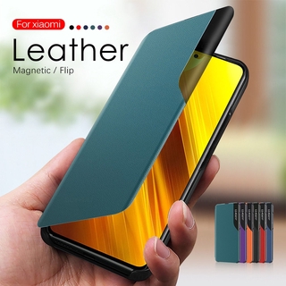 เคสโทรศัพท์ ฝาพับ อัจฉริยะ แบบแม่เหล็ก สำหรับ Xiaomi Mi PocoPhone Poco X3 NFC x3nfc Redmi 9C 9A Redme Note 9S 9 8 Pro 8T Xiomi mi10 Mi 10 t 10t Pro