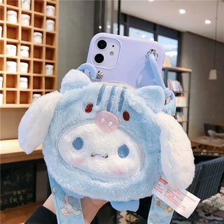 Warm Melody Cinnamoroll wallet case กระเป๋าซิปกระเป๋าโทรศัพท์ เคส redmi note 10 pro 9 9s 9T 9C 9A 8 8A with Strap soft phone case