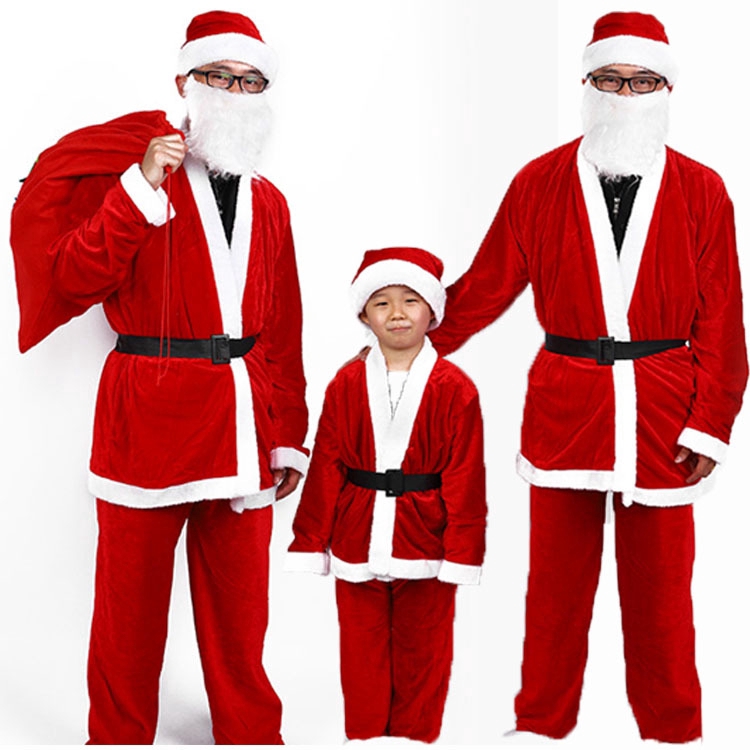Fulllove  (พร้อมส่ง) คริสต์มาสซานตาคลอส ชุดแซนตี้ แซนตาคอส ชุดซานตี้ เซ็ท 5 ชิ้น Non Woven sx-1455