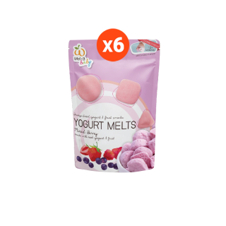 Wel-B Yogurt Melts Mixed Berry 20g. (โยเกิร์ตกรอบ มิกซ์เบอร์รี่ 20 กรัม) (แพ็ค 6 ซอง) - ขนมเด็ก ขนมเพื่อสุขภาพ