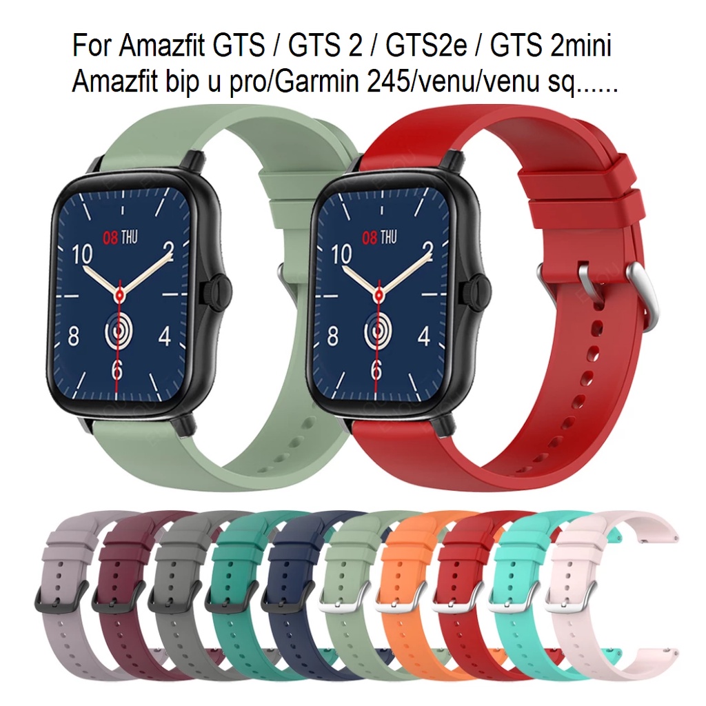 สาย Amazfit Bip 3 , Amazfit Bip 3 pro / สาย Amazfit GTS 2 / GTS / GTS 2e / GTS4 สาย Amazfit GTS 2mini / Amazfit BIP / สายนาฬิกา Amazfit bip u pro Strap / Garmin venu sq / venu / Garmin forerunner 245 /245M / Huawei watch GT 2 42mm Strap Amazfit GTS 2mini