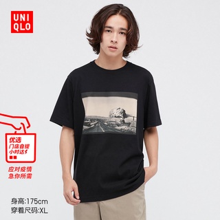 Uniqlo UT เสื้อยืด แขนสั้น พิมพ์ลายรูปภาพแม่เหล็ก สําหรับผู้ชาย และผู้หญิง 445599