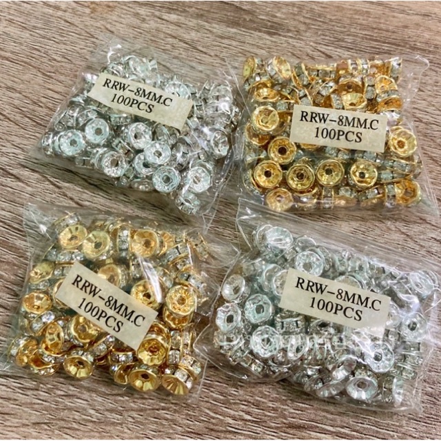 ข้อเพชร แพ็ค100ชิ้น ปลีกและส่ง สีทอง & เงิน ราคาเดียวทุกไซส์