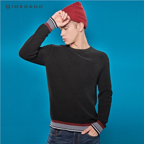 GIORDANO MEN Contrast crewneck sweater 01059871