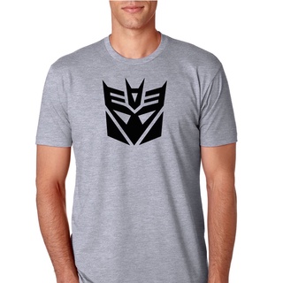 เสื้อวินเทจผญ เสื้อผู้ชายเท่ Transformers Mens Shirt "Logo" ลำลองแฟชั่นสไตล์เกาหลีแขนสั้นคอกลม Tee