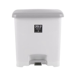 ถังขยะ ถังขยะเหยียบเหลี่ยม CHIC ขนาด 30L สีขาว/เทา