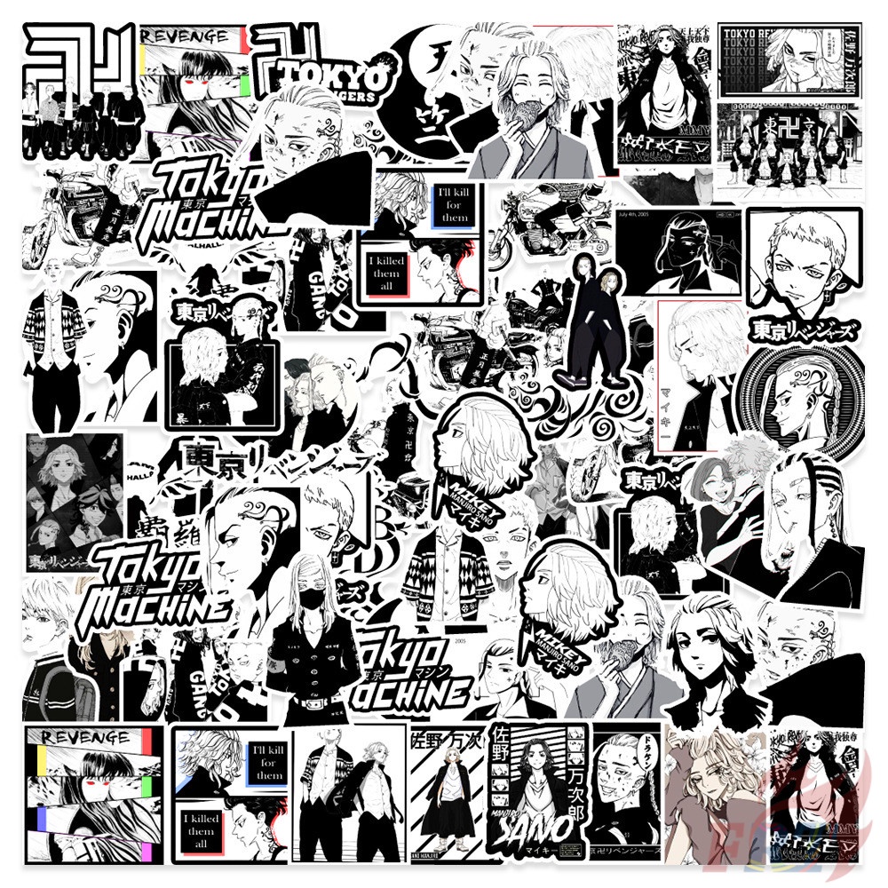 ❉ Tokyo Revengers . Classical Black & White สติ๊กเกอร์ ❉ 50Pcs/Set DIY Fashion Waterproof Doodle Decals สติ๊กเกอร์