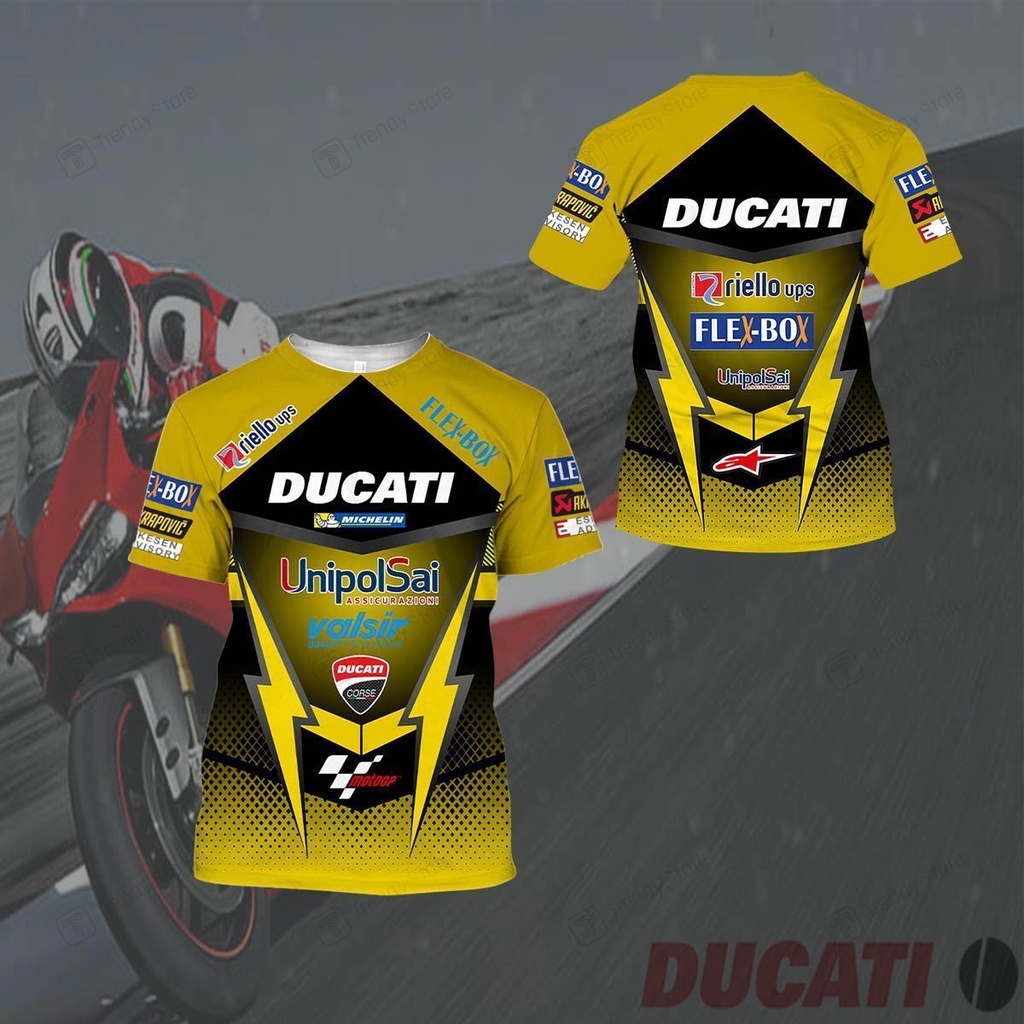 DUCATI 3D All Over พิมพ์ด้านบนผู้ชายขนาด S-5XL