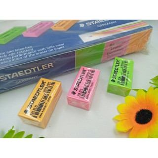 STAEDTLER ยางลบดินสอ ยางลบก้อนสีนีออน ไม่เป็นขุย ไม่ทำลายเนื้อกระดาษ รุ่น 526 35 N (50ก้อน/กล่อง)