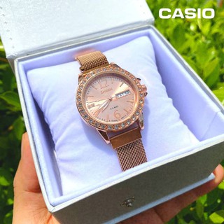 Casio​ Sheen คาสิโอชีนสายแม่เหล็ก งานมีวันที่สัปดาห์ใช้ได้จริง