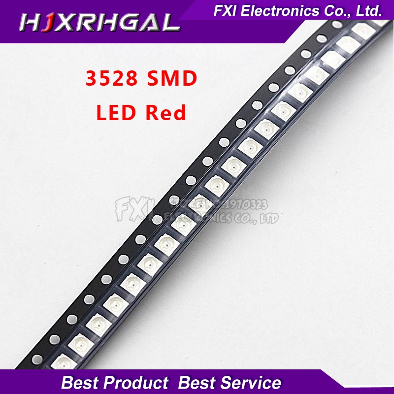 100 ชิ้นสีแดง 3528 1210 ไฟ LED SMD ใหม่