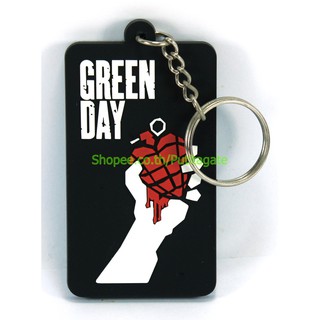 GREEN DAY กรีนเดย์ พวงกุญแจ  ปั๊มนูน วงร็อค kc42 สินค้าแฟชั่น