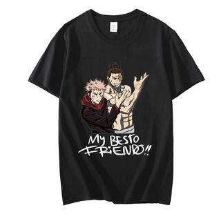 T-shirt  เสื้อยืดผ้าฝ้าย 100% พิมพ์ลายอนิเมะ Jujutsu Kaisen My Besto Friendo Todo Aoi Novelty สไตล์สตรีท สําหรับผู้ชาย L