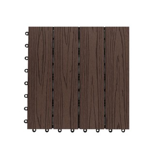 ทางเท้า WPC ลายไม้ 30X30 ซม. สีน้ำตาล WOODEN WPC DECK SPRING 30X30CM DARK BROWN