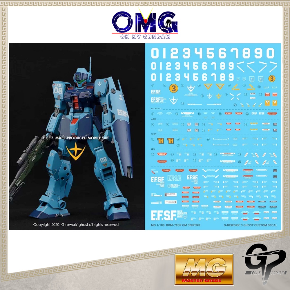 G-Rework MG RGM-79SP GM Sniper 2 Water Decal CD-M195 G Rework Water Decal Gundam Decals GM Sniper Wa