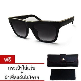 RETRO INSPIRED FLAT TOP GOLD SUNGLASSES แว่นกันแดด รุ่นTOP GOLD96940-313 Black