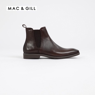 Mac&amp;Gill Chelsea Leather Boot dark brown รองเท้าฮาฟผู้ชายหนังแท้แบบทางการ สีน้ำตาลเข้ม Mac&amp;Gill